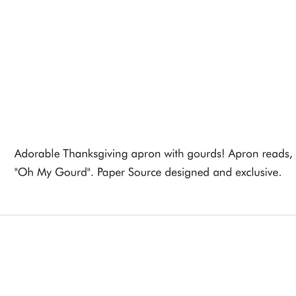 Paper Source 'Oh My Gourd!' Apron - White and Orange- O/S